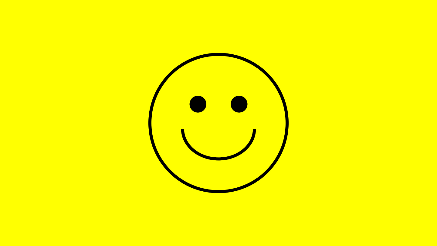 Smiley auf gelbem Grund